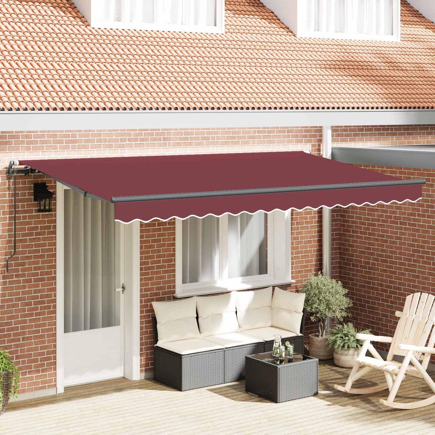 Tenda Retrattile Borgogna 400 x 200 cm Tessuto | homemem39