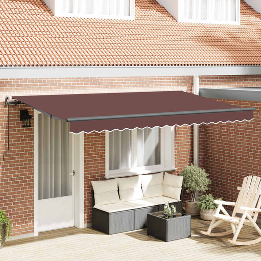 Tenda retrattile Marrone 400 x 200 cm Tessuto