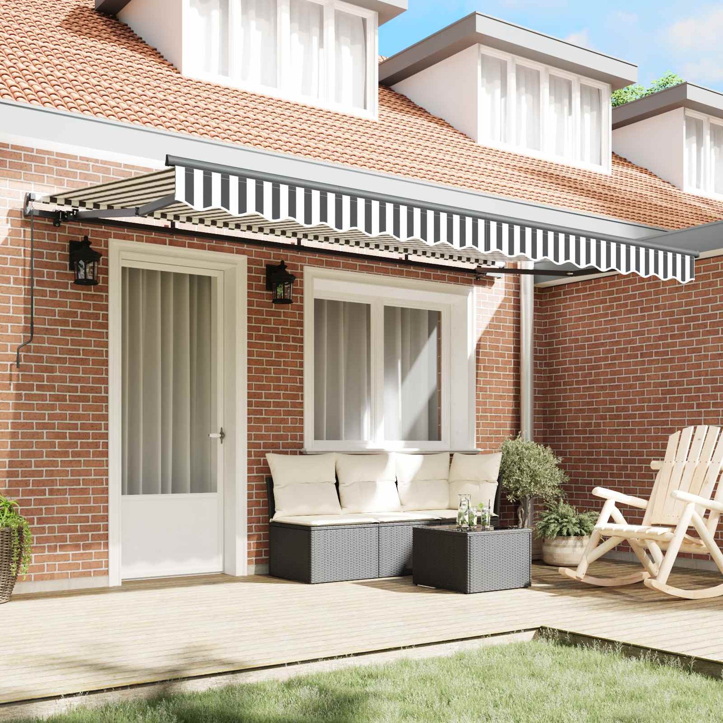 Tenda Retrattile Antracite 400 x 200 cm Tessuto | homemem39
