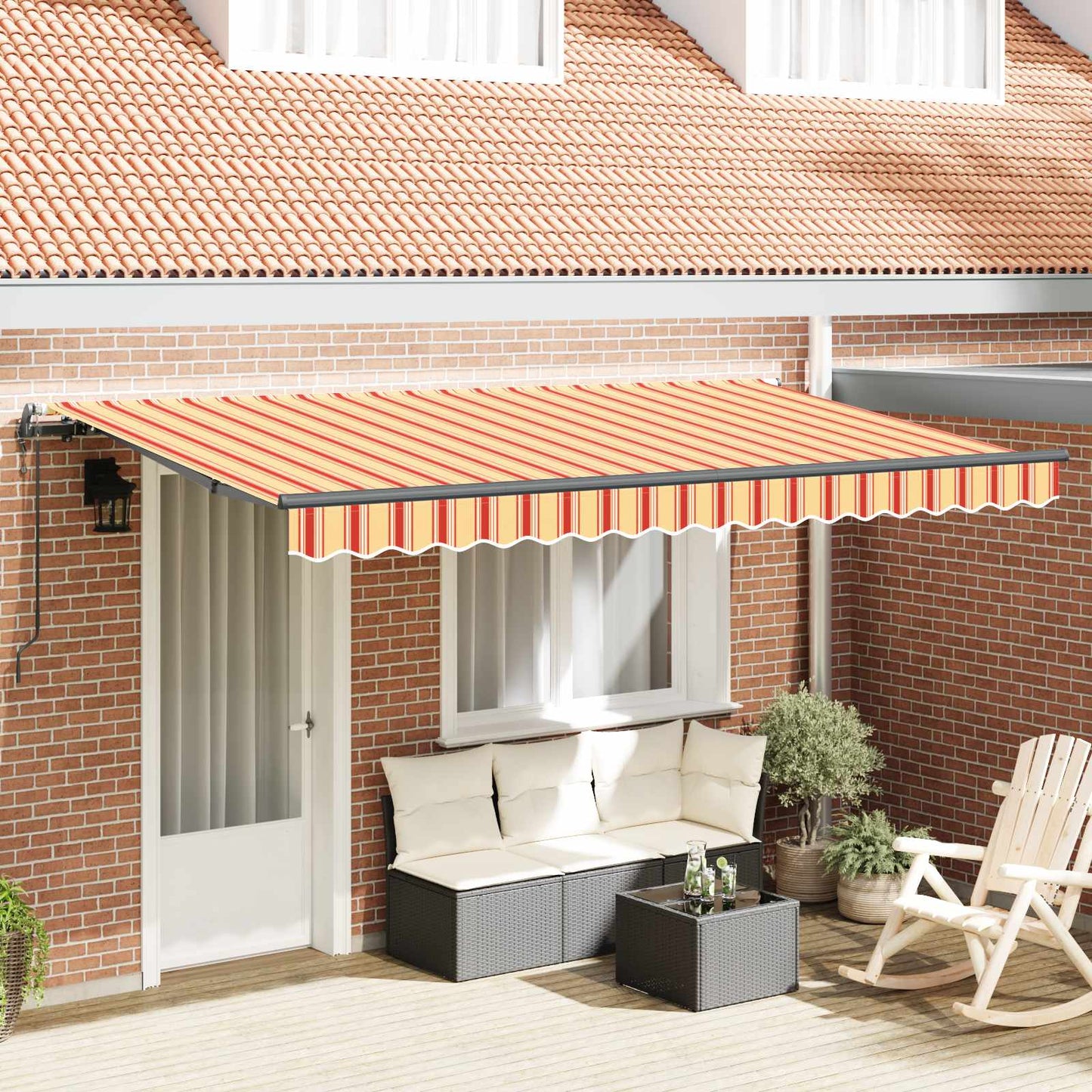Tenda retrattile Giallo 400 x 200 cm Tessuto | homemem39