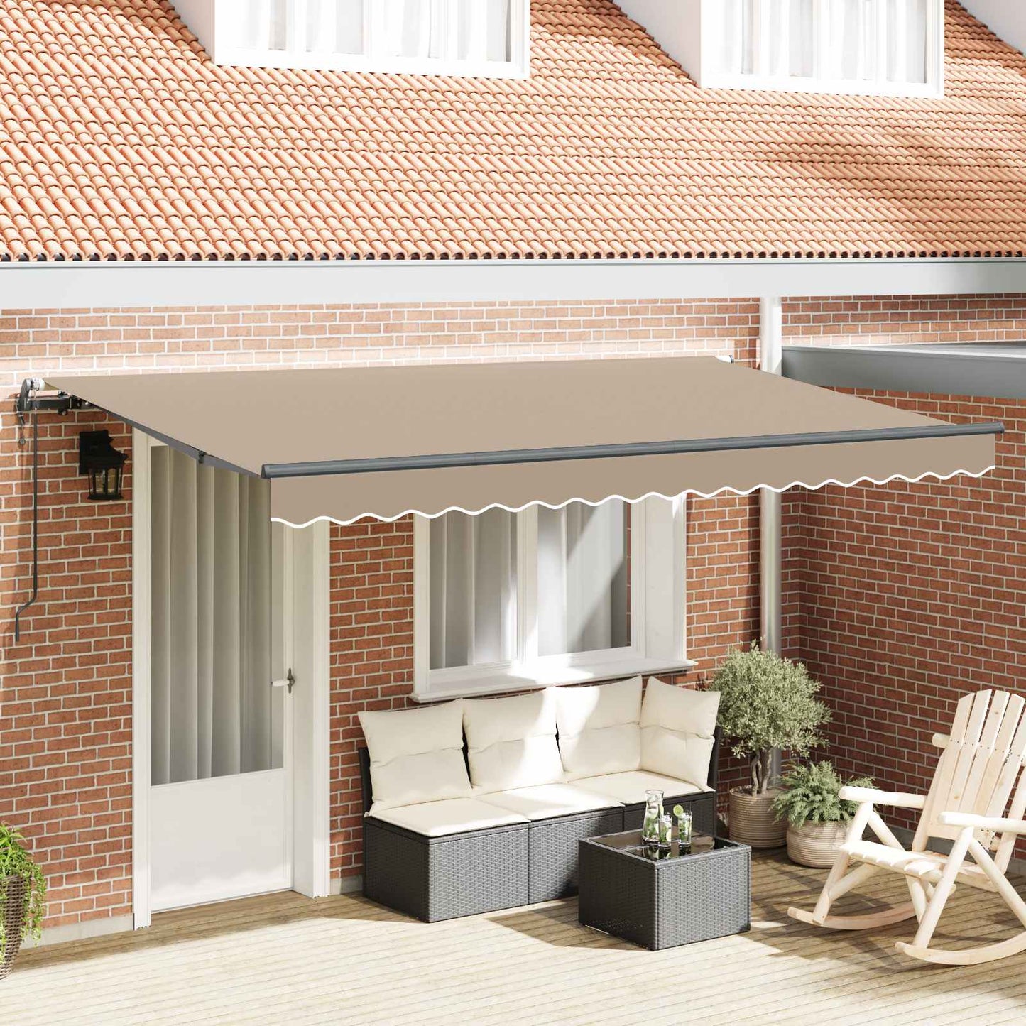 Tenda Retrattile Beige 400 x 200 cm Tessuto | homemem39