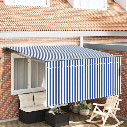 Tenda Retrattile Blu e bianco 300 x 250 cm Tessuto