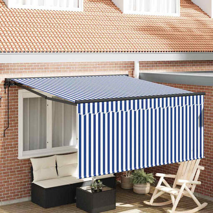 Tenda Retrattile Blu e bianco 300 x 250 cm Tessuto
