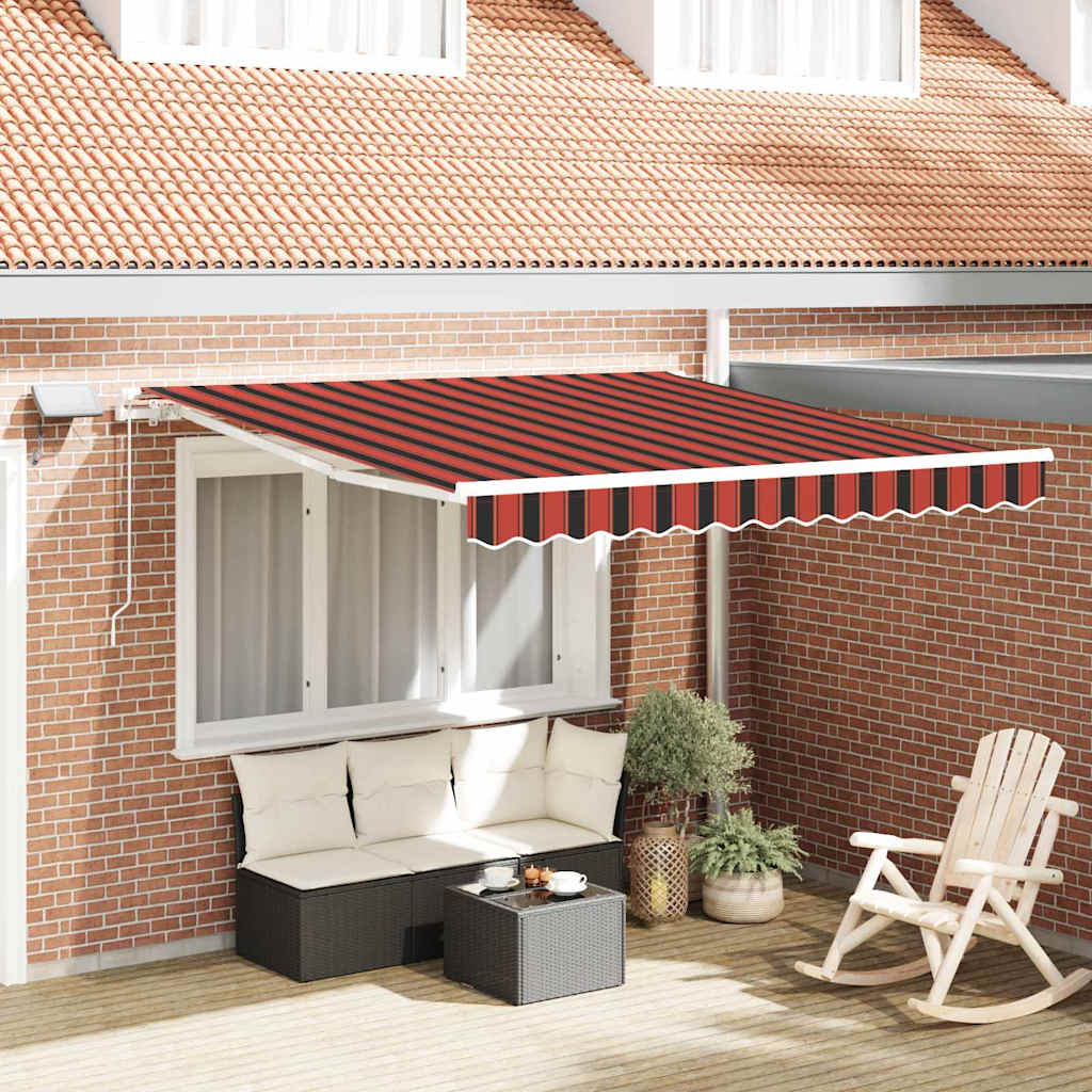 Tenda Retrattile con arancione e marrone 300 x 250 cm Tessuto