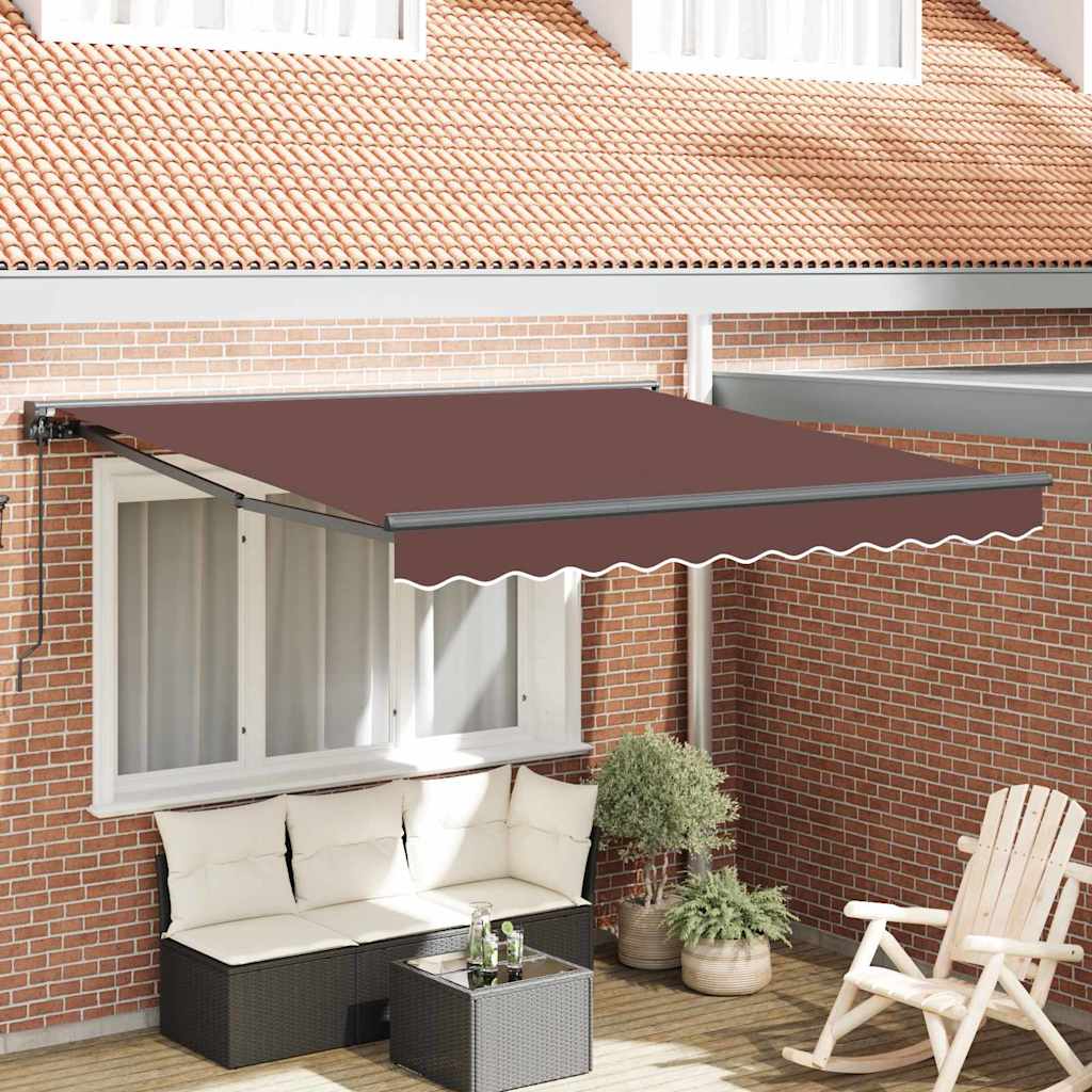 Tenda Retrattile Marrone 300x250 cm Tessuto