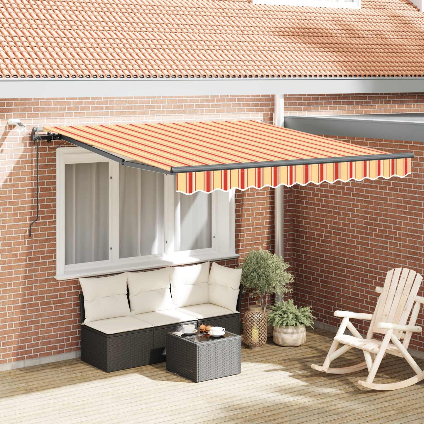 Tenda retrattile Giallo e Arancione 300 x 250 cm Poliestere | homemem39