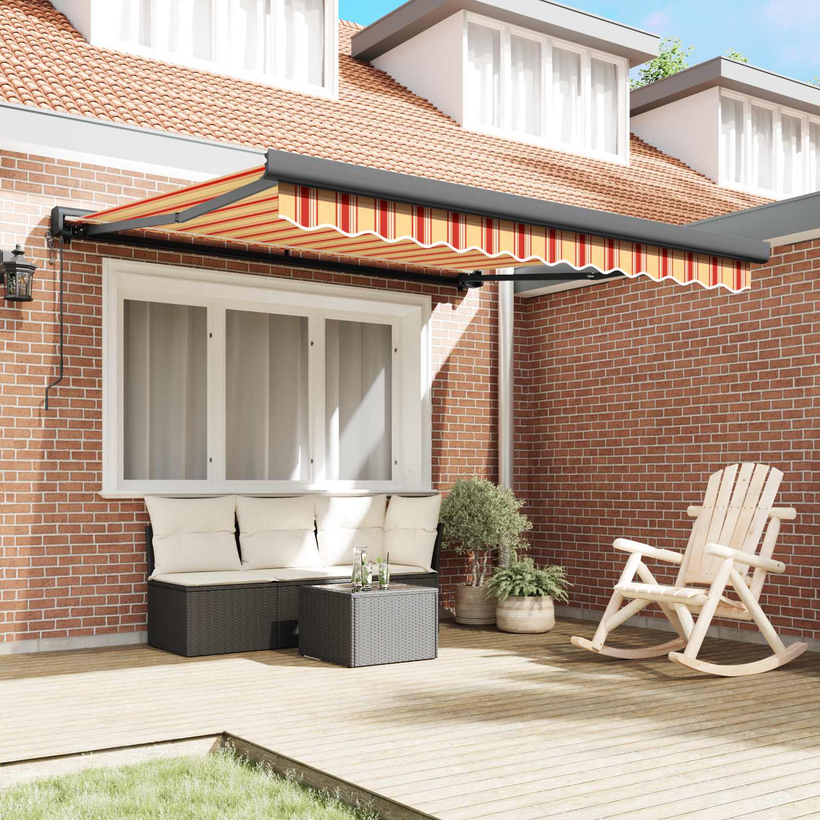 Tenda retrattile Giallo e Arancione 300 x 250 x 165 cm | homemem39