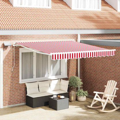 Tenda Retrattile con Rosso e bianco 300 x 250 cm Tessuto
