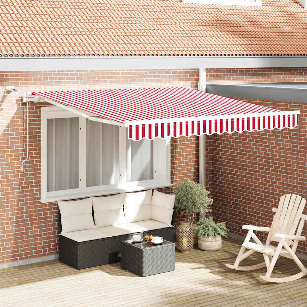 Tenda retrattile Rosso e Bianco 300 x 250 cm Poliestere | homemem39