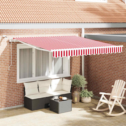 Tenda retrattile Rosso e Bianco 300 x 250 cm Poliestere | homemem39