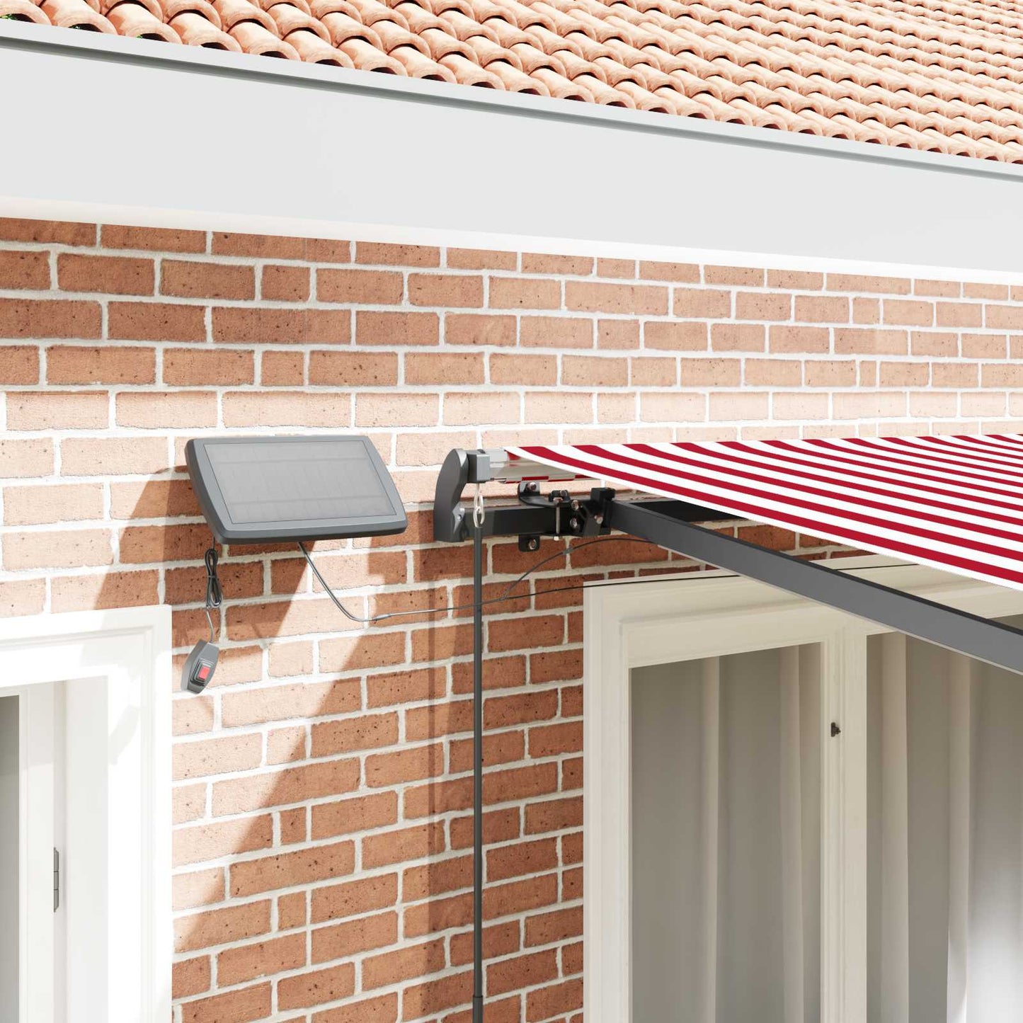 Tenda retrattile Rosso e Bianco 300 x 250 cm | homemem39