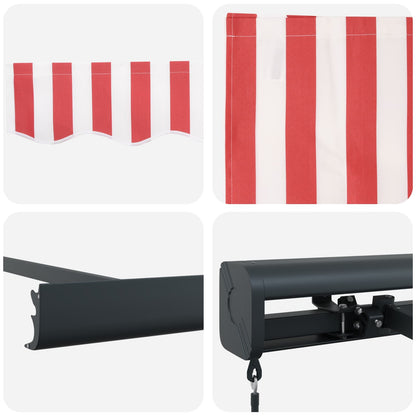 Tenda retrattile Rosso e Bianco 300 x 250 cm Tela e Alluminio | homemem39