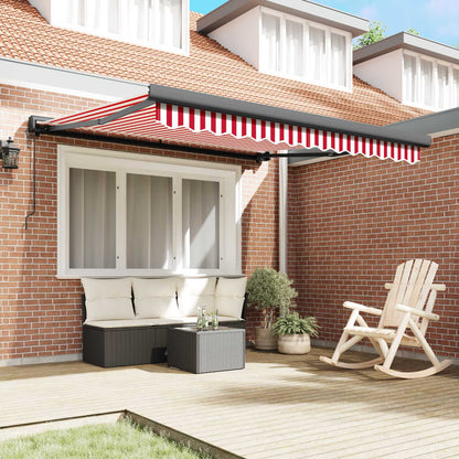 Tenda retrattile Rosso e Bianco 300 x 250 cm Tessuto e Metallo | homemem39