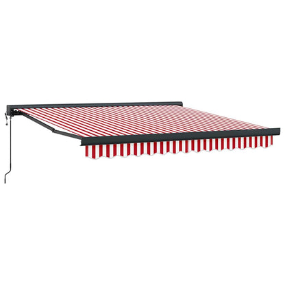 Tenda Retrattile Rosso e bianco 300 x 250 cm Tessuto e Metallo