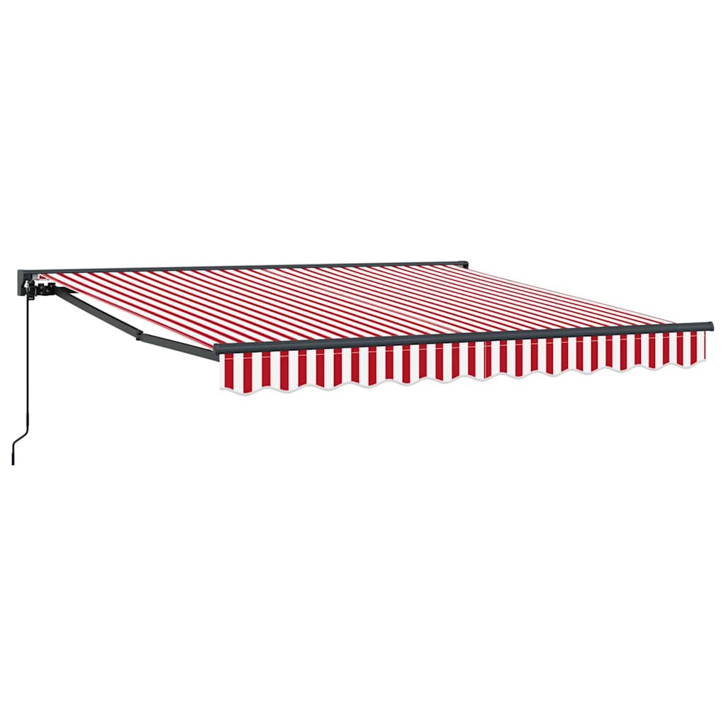 Tenda Retrattile Striscia Rossa e Bianca 300x250 cm Tessuto