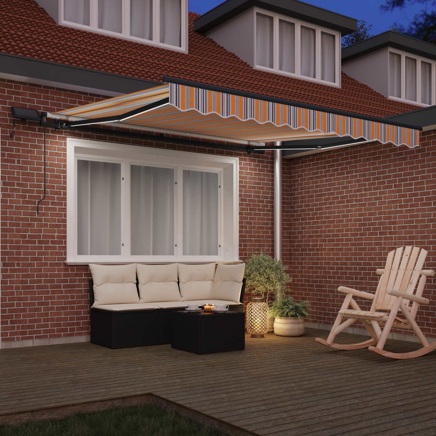 Tenda retrattile Multicolore 300 x 250 cm Tessuto e Alluminio | homemem39