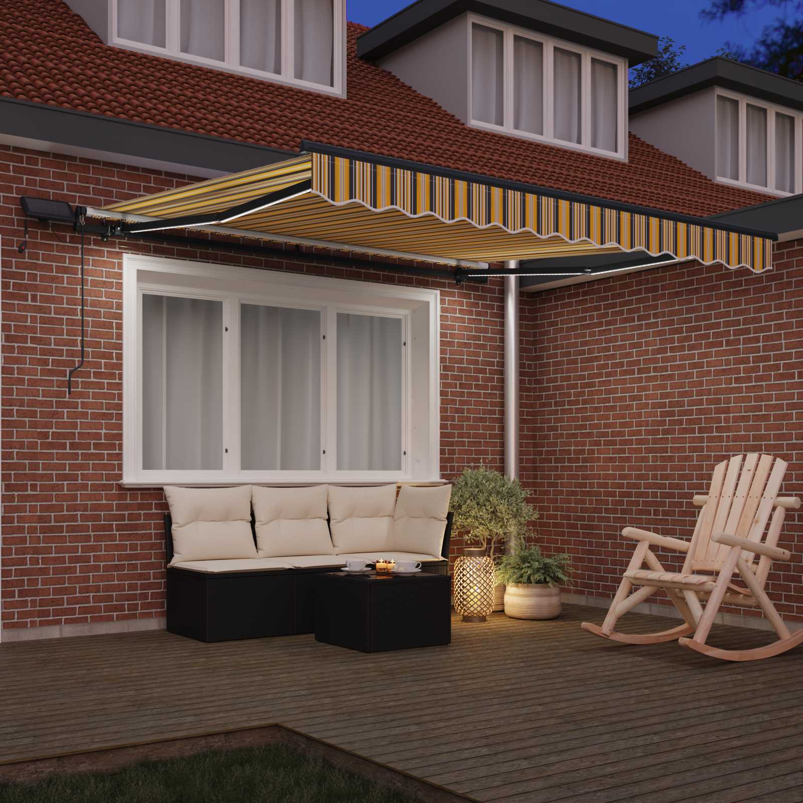 Tenda retrattile Multicolore 300 x 250 cm Tessuto e Alluminio | homemem39