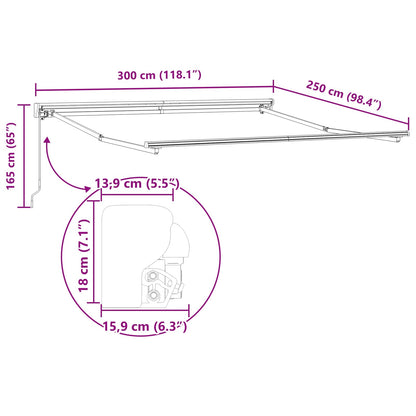 Tenda Retrattile Giallo e Grigio 300 x 250 cm