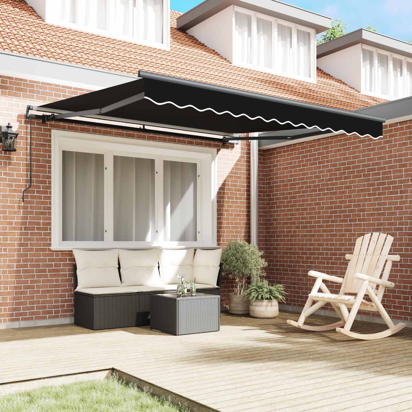 Tenda retrattile Nero 300 x 250 cm Poliestere e Alluminio | homemem39