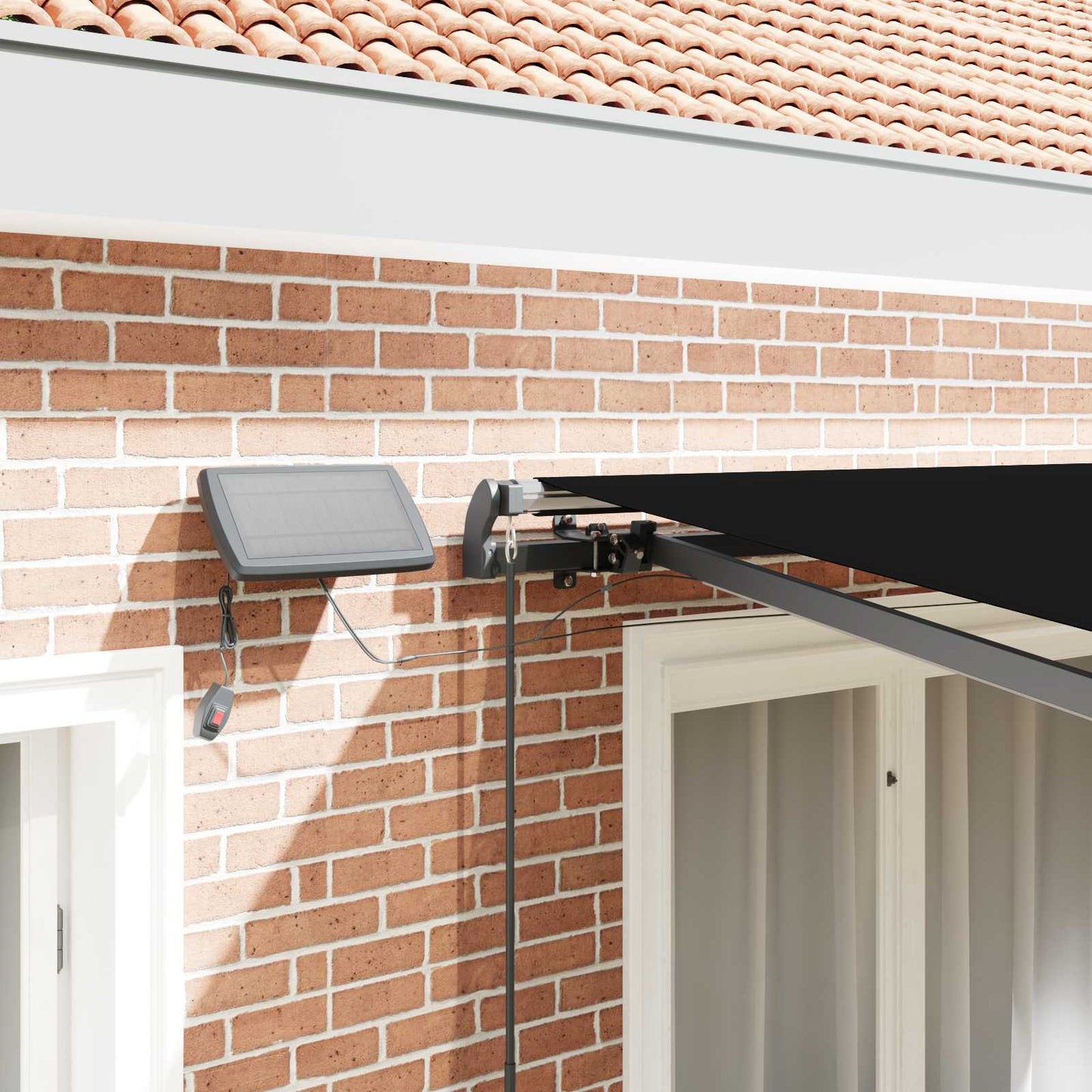 Tenda retrattile Nero 300 x 250 cm Tessuto e Alluminio | homemem39