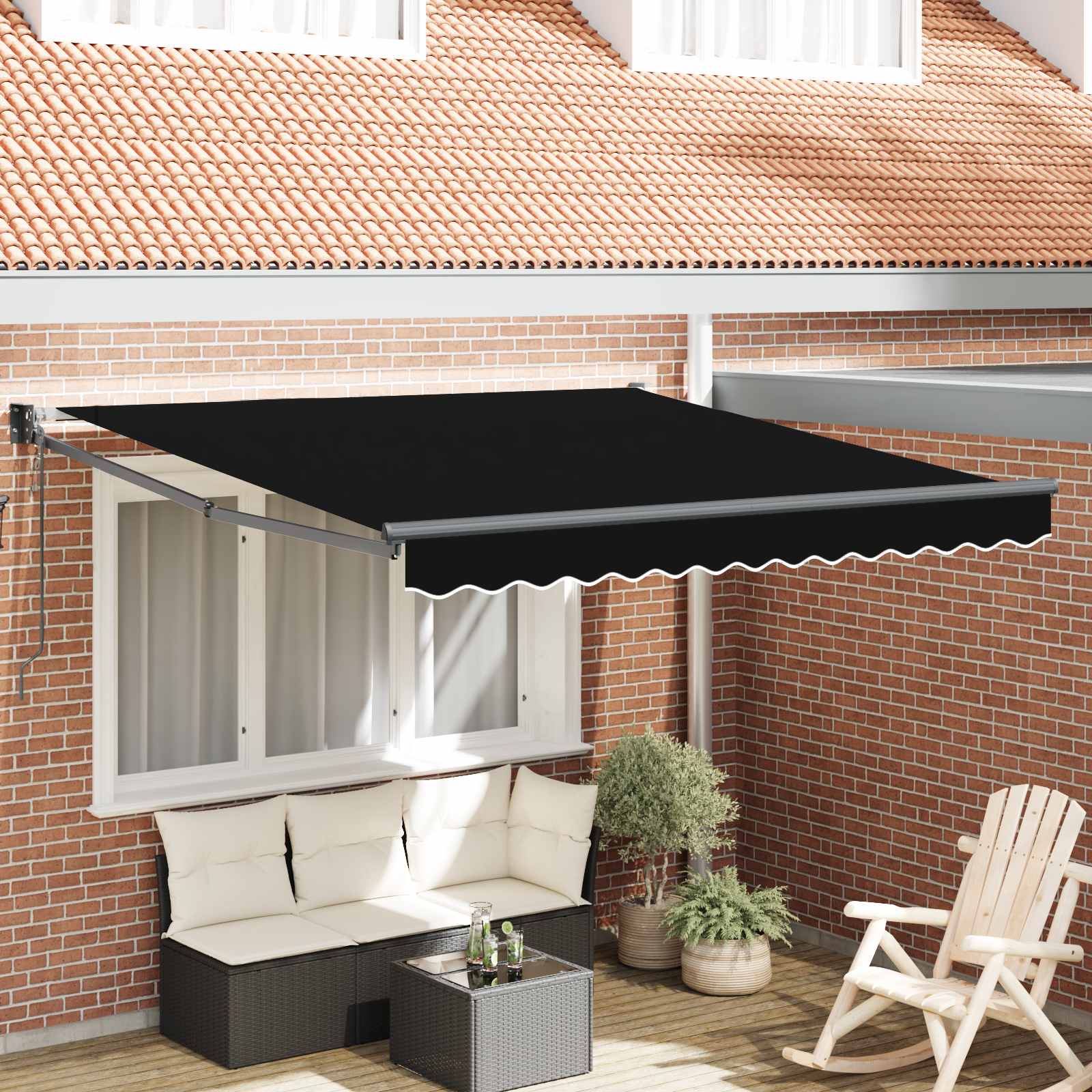 Tenda retrattile Nero 300 x 250 x 165 cm Poliestere e Metallo | homemem39