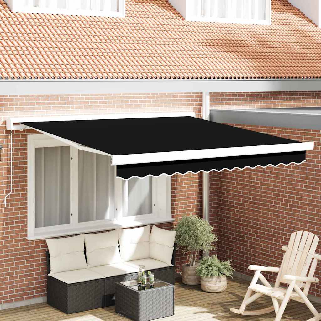 Tenda Retrattile Nero 300 x 250 cm Tessuto e Metallo