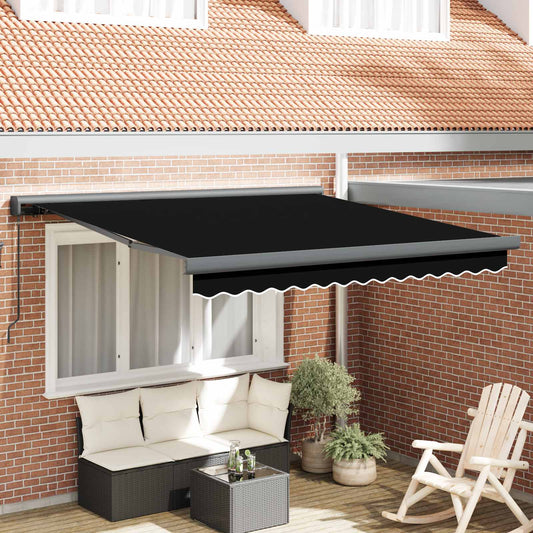 Tenda retrattile Nero 300 x 250 cm Tela e Alluminio | homemem39