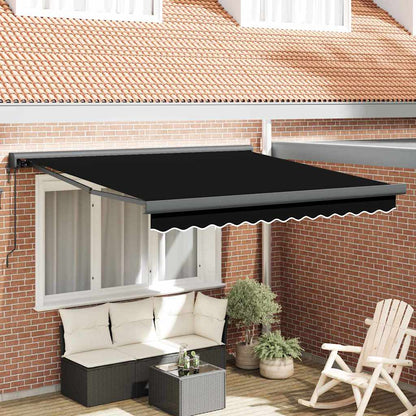 Tenda Retrattile Nero 300 x 250 cm Tessuto e Metallo