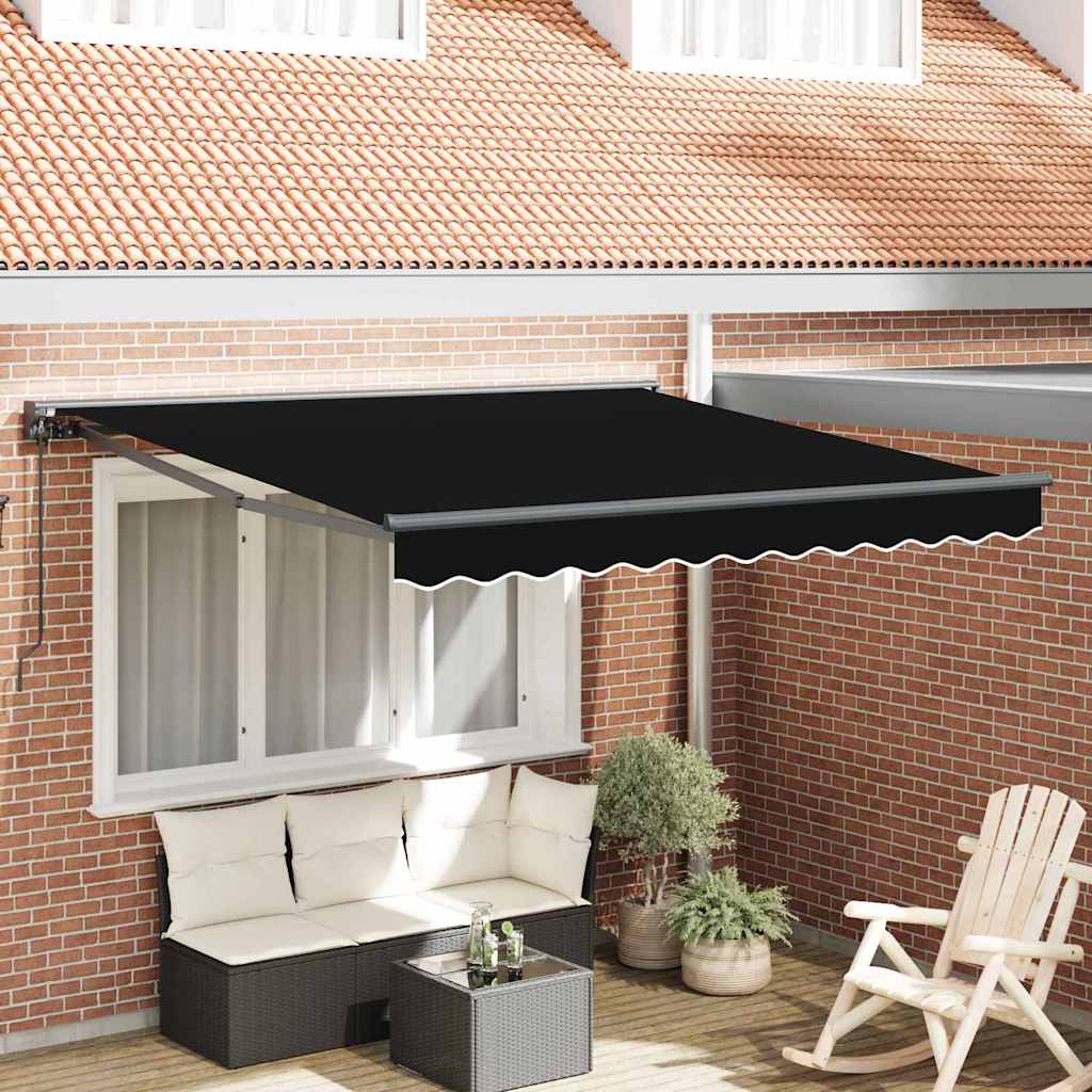 Tenda Retrattile Nero 300x250 cm Tessuto