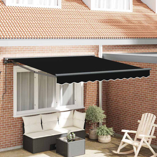 Tenda Retrattile Nero 300x250 cm Tessuto