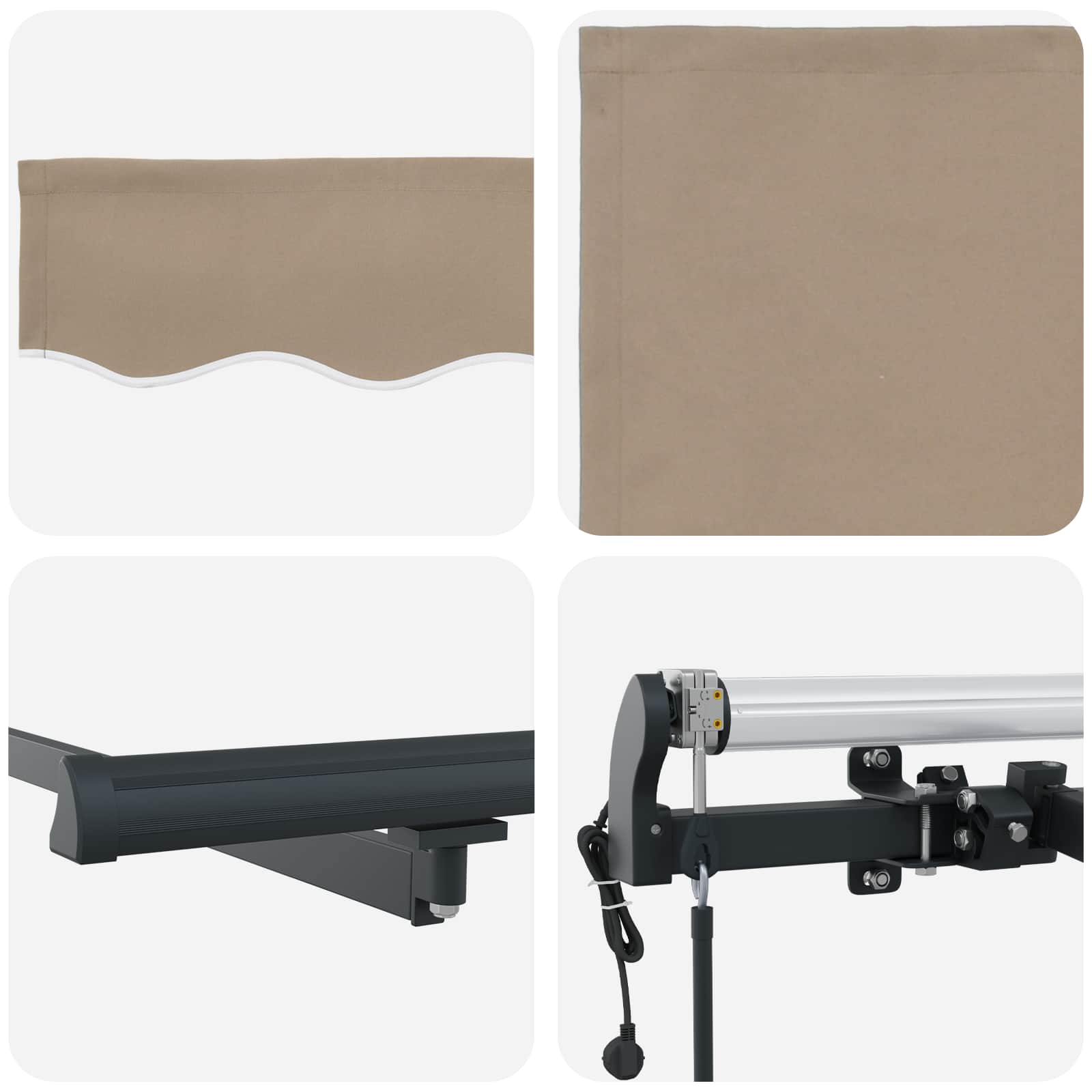 Tenda retrattile Beige 300 x 250 cm Tessuto e Alluminio | homemem39
