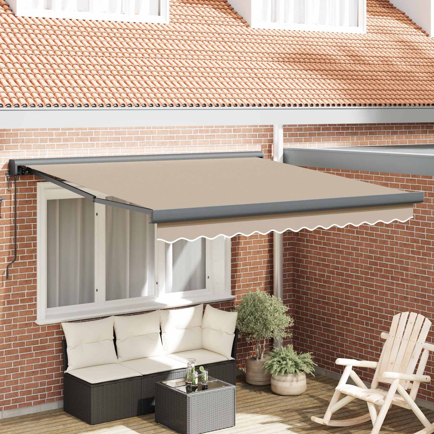 Tenda retrattile Beige 300 x 250 cm Tessuto e Metallo | homemem39