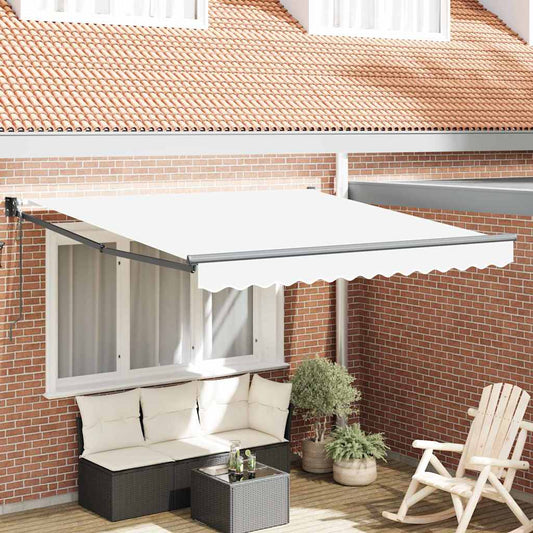 Tenda da Sole Bianco 3 x 2,5 m Poliestere e metallo