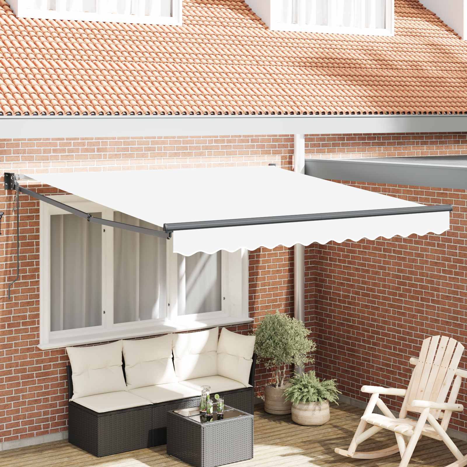Tenda retrattile Bianco 300 x 250 x 165 cm Poliestere e Metallo | homemem39