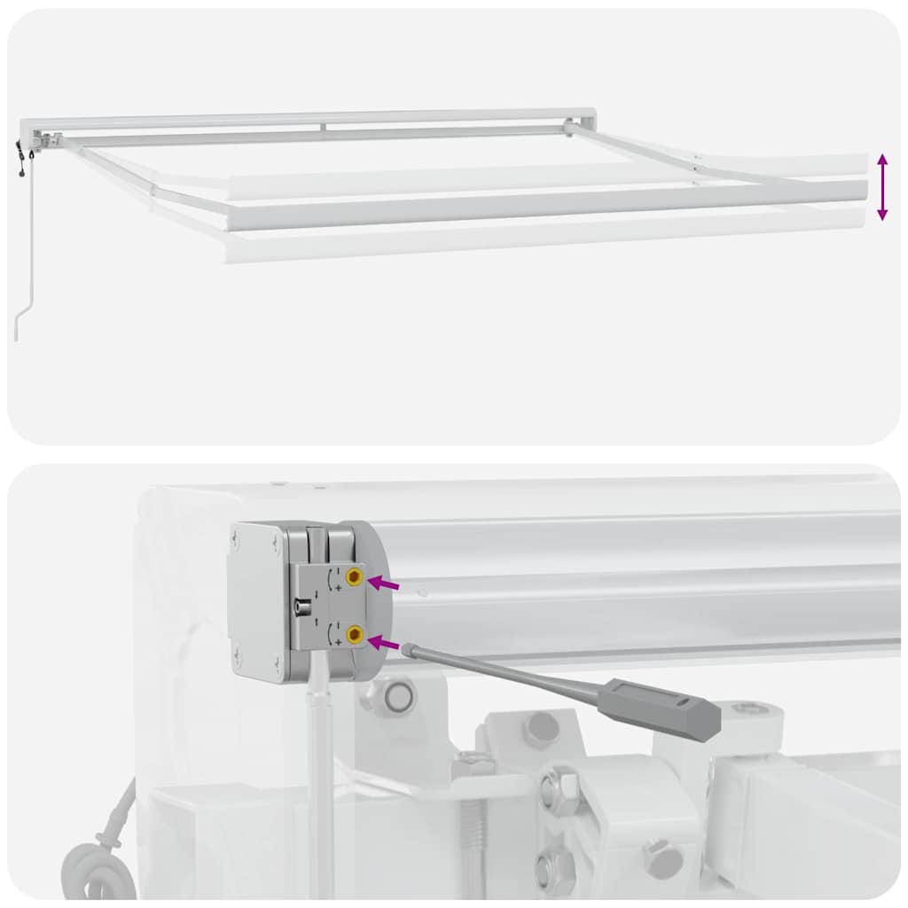 Tenda Retrattile Bianco 300 x 250 cm Tessuto e Metallo - homemem39