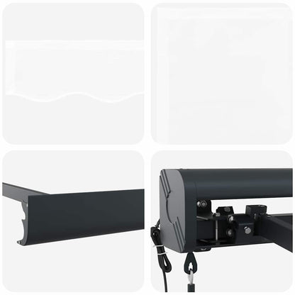 Tenda Retrattile Bianco 300 x 250 cm Tessuto e Metallo - homemem39