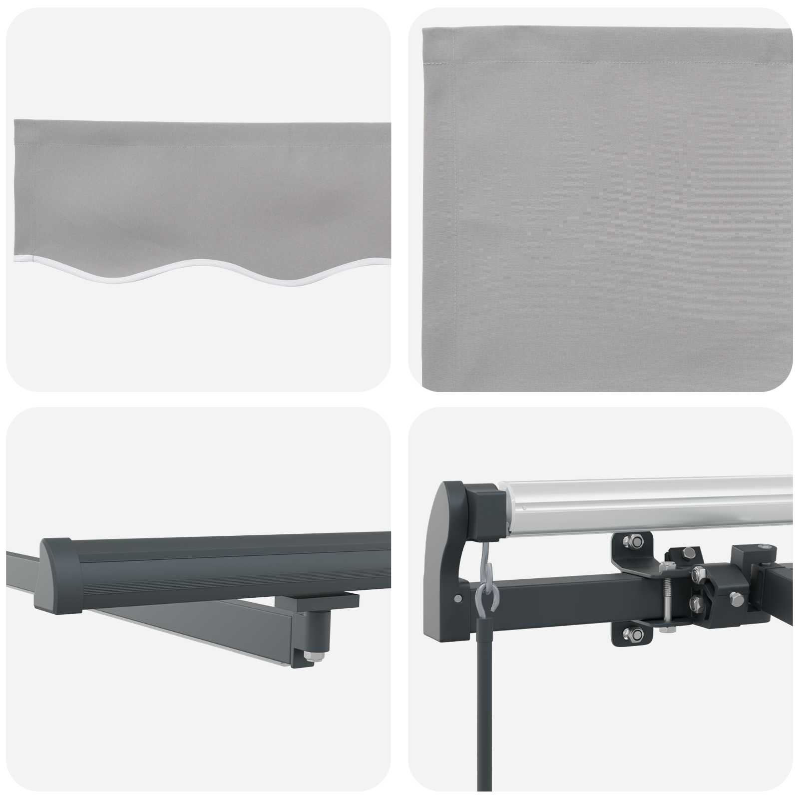 Tenda retrattile Grigio Chiaro 300 x 250 cm Tessuto e Alluminio | homemem39