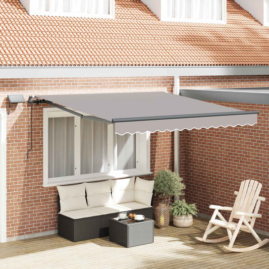 Tenda retrattile Grigio Chiaro 300 x 250 cm Tessuto e Alluminio | homemem39