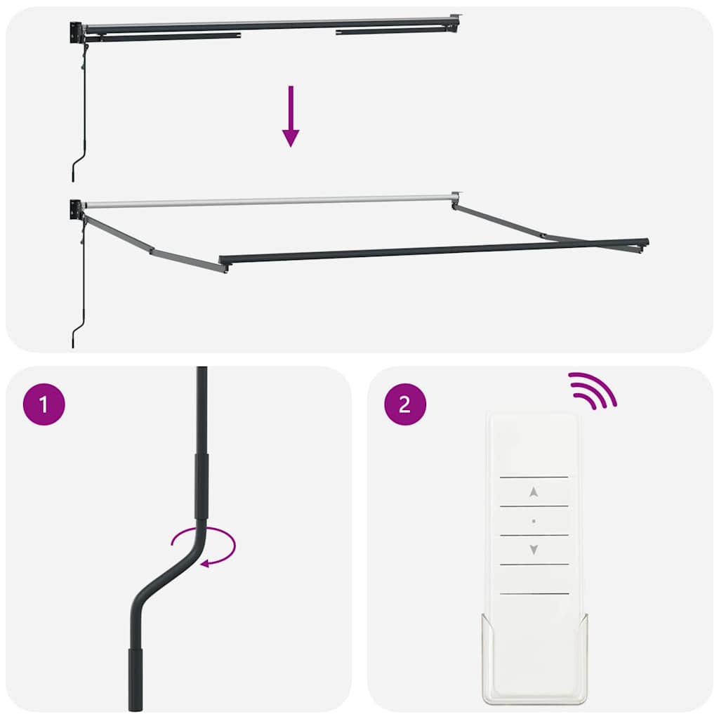 Tenda da Sole Grigio chiaro 3 x 2,5 m Poliestere e metallo - homemem39