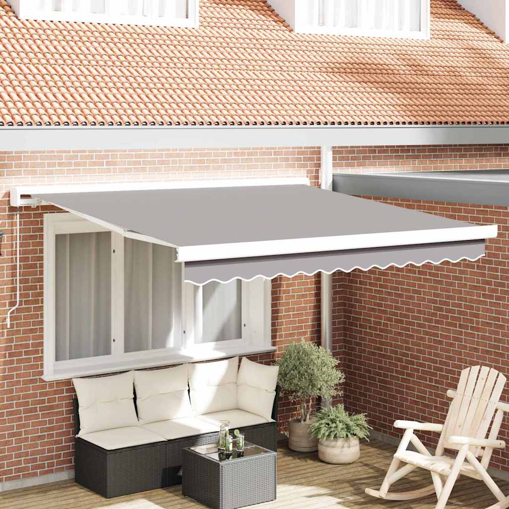 Tenda Retrattile Grigio chiaro 300 x 250 cm Tessuto e Metallo - homemem39