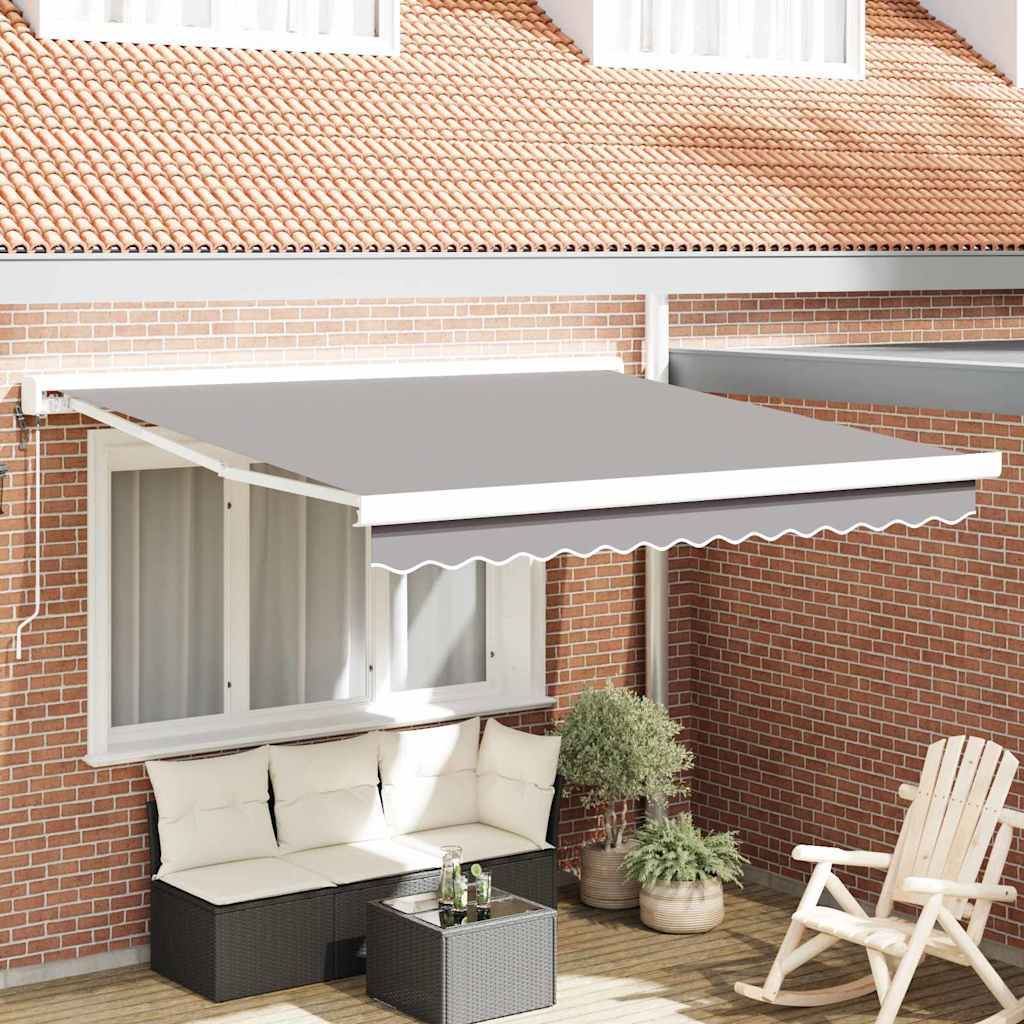 Tenda Retrattile Grigio chiaro 300 x 250 cm Tessuto e Metallo - homemem39