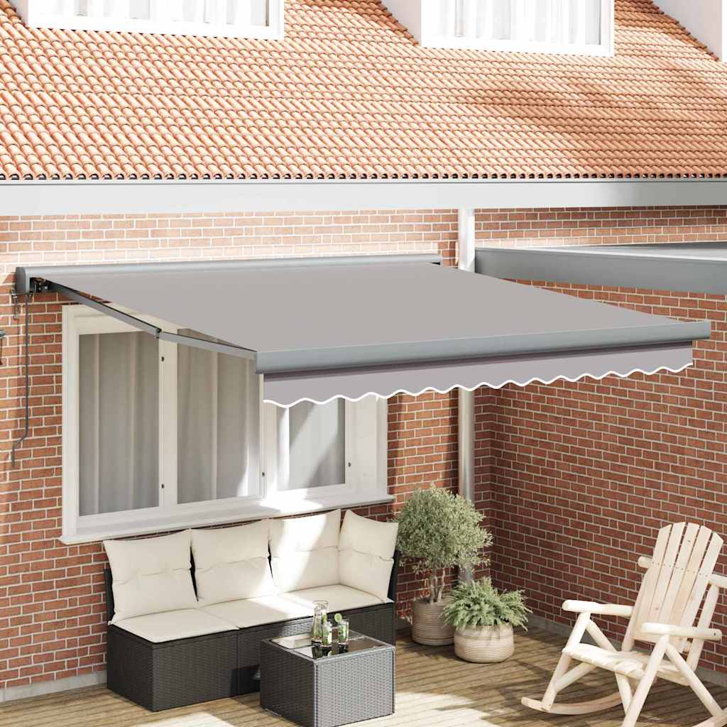 Tenda Retrattile Grigio chiaro 300 x 250 cm Tessuto e Metallo - homemem39