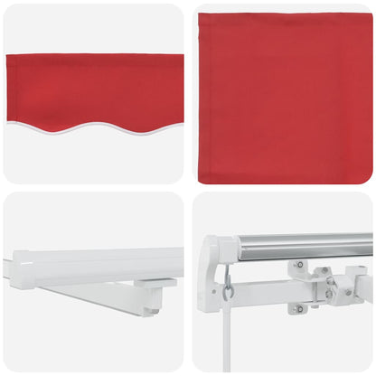 Tenda retrattile Rosso 300 x 250 cm Tessuto e Alluminio | homemem39