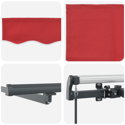 Tenda retrattile Rosso 300 x 250 cm Tessuto e Alluminio | homemem39