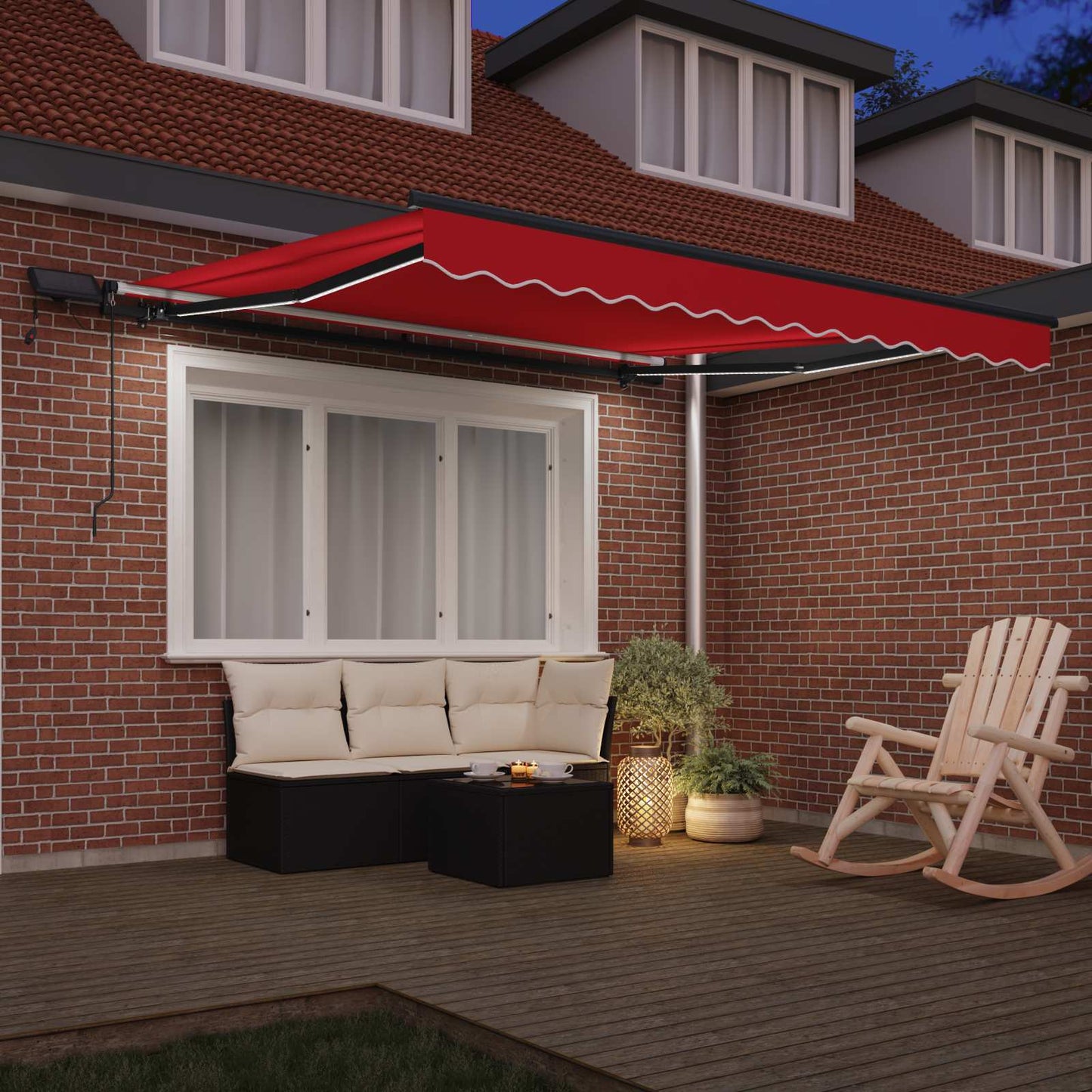 Tenda retrattile Rosso 300 x 250 cm Tessuto e Alluminio | homemem39