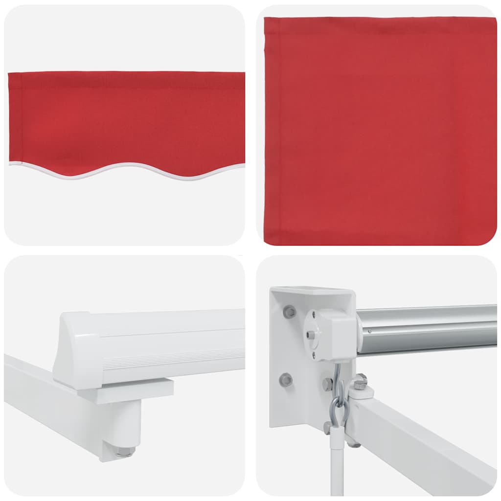 Tenda retrattile Rosso 300 x 250 cm 100% Poliestere e Alluminio | homemem39