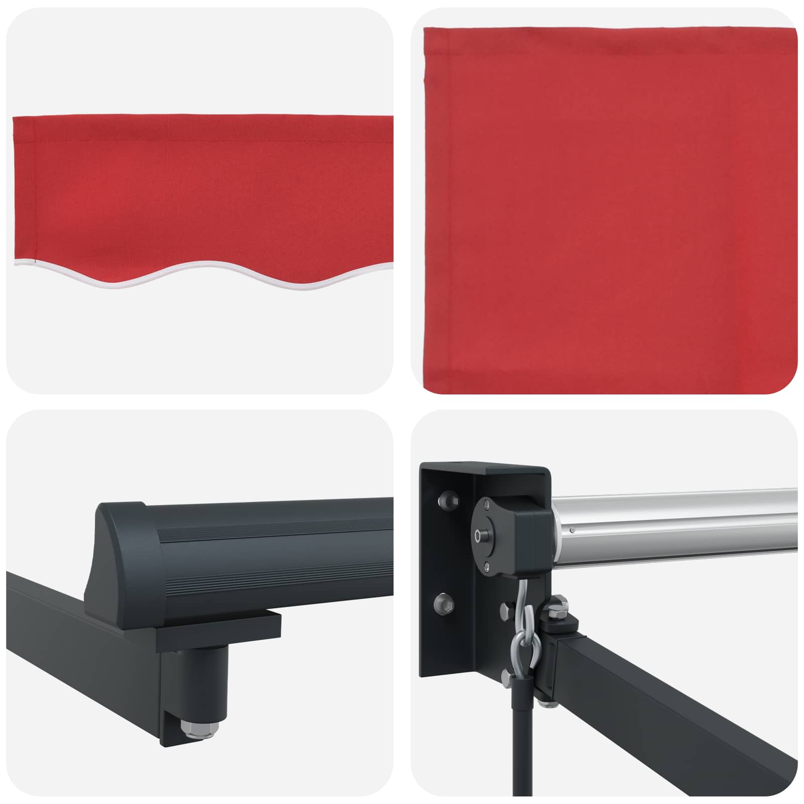 Tenda retrattile Rosso 300 x 250 x 165 cm | homemem39