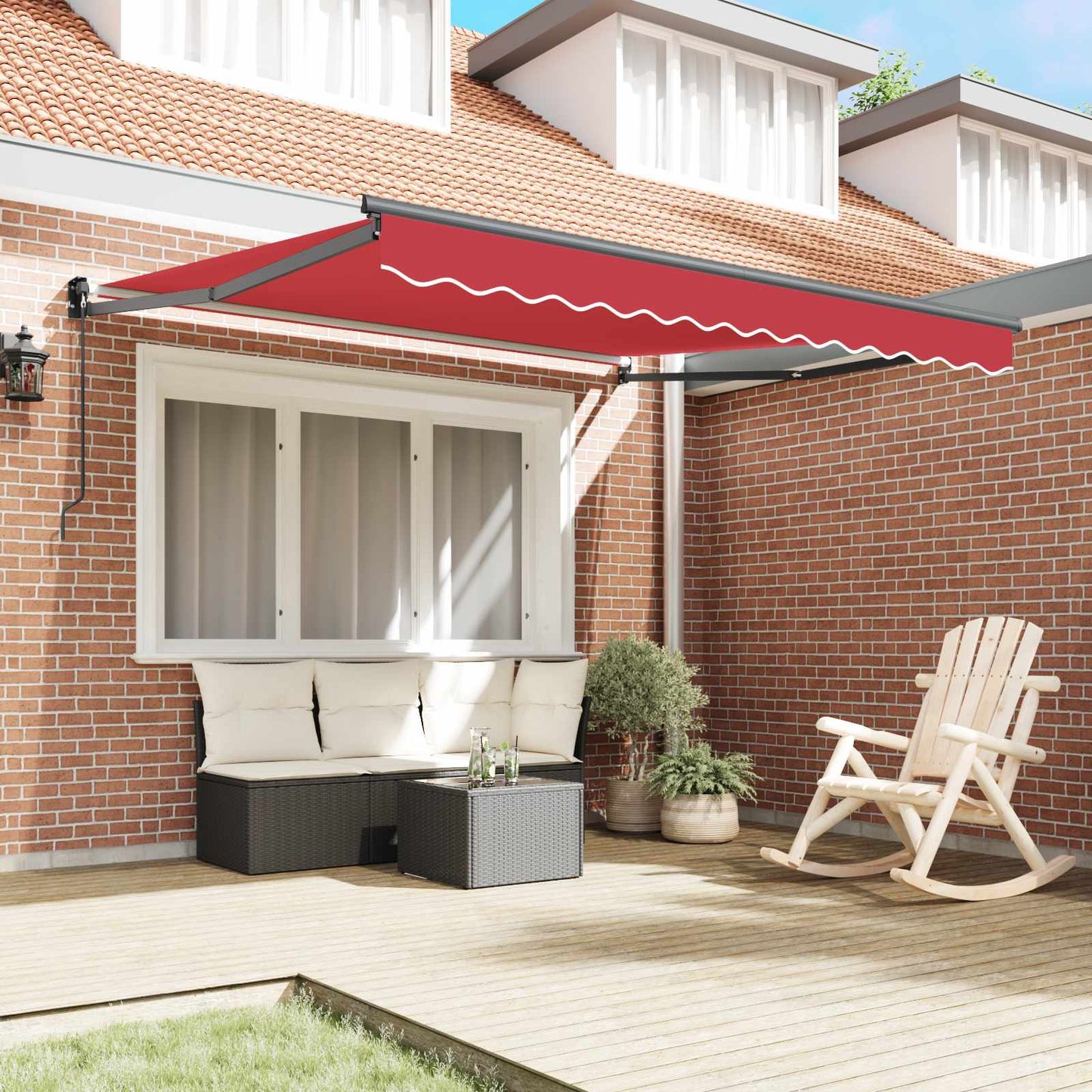 Tenda retrattile Rosso 300 x 250 x 165 cm | homemem39