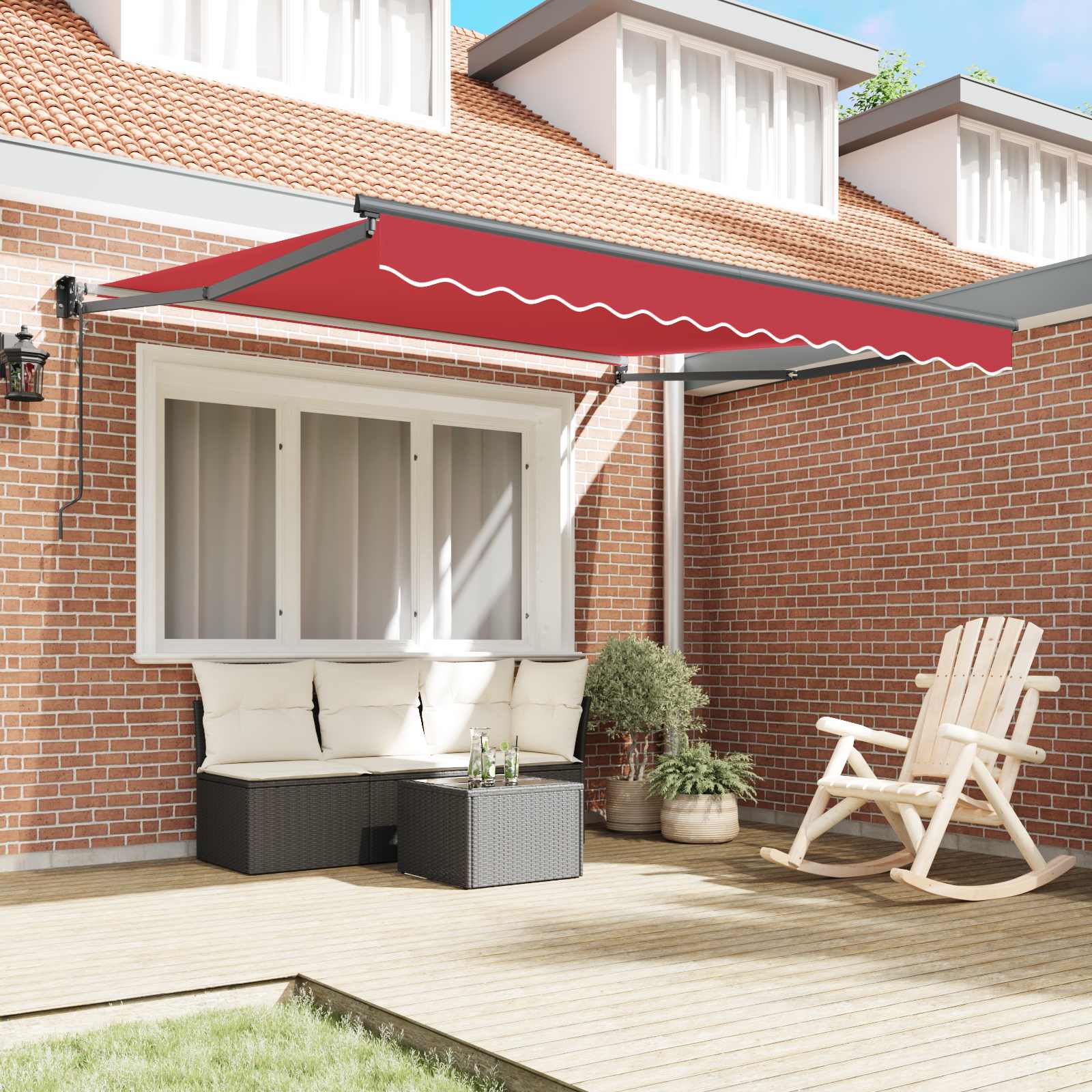 Tenda retrattile Rosso 300 x 250 x 165 cm Poliestere e Metallo | homemem39