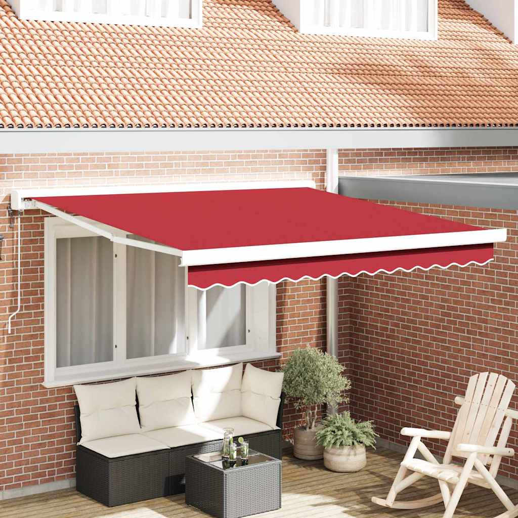 Tenda Retrattile Rosso 300 x 250 cm Tessuto e Metallo - homemem39